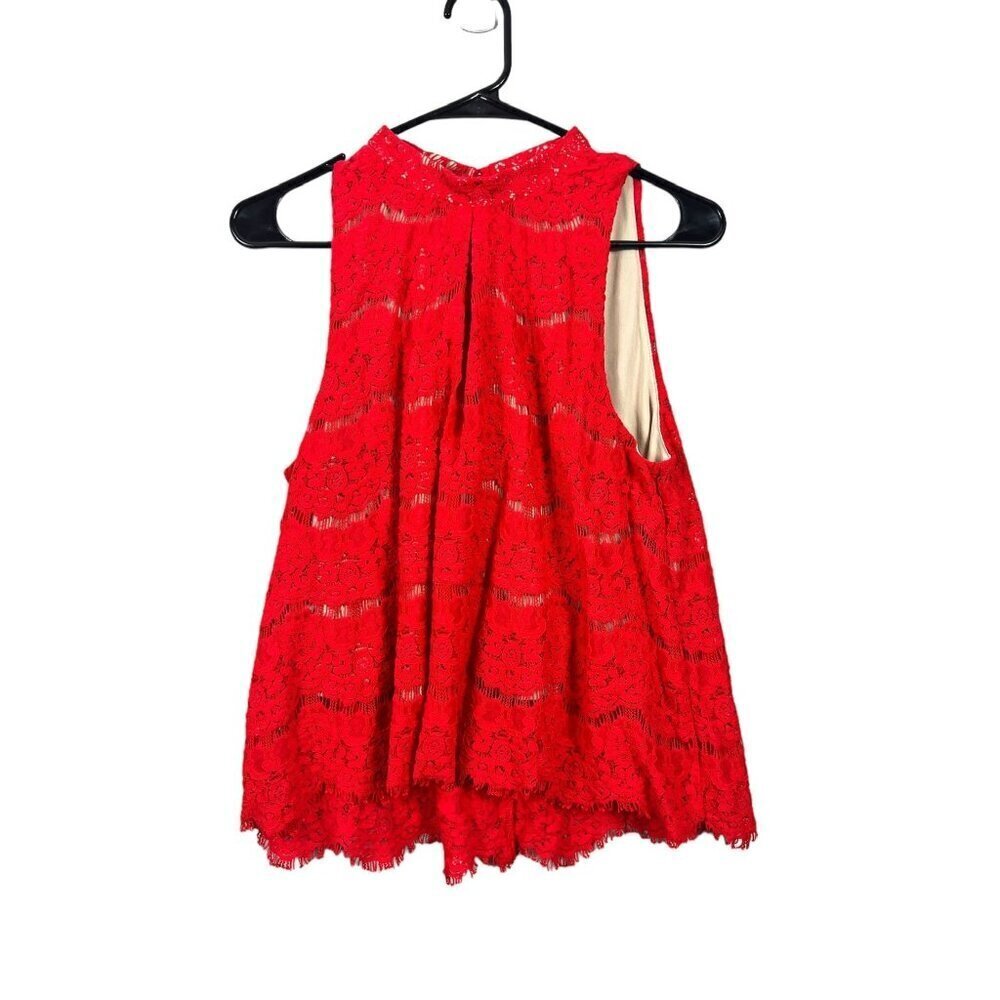 Love Fire Women's Cherry Red Laced Top